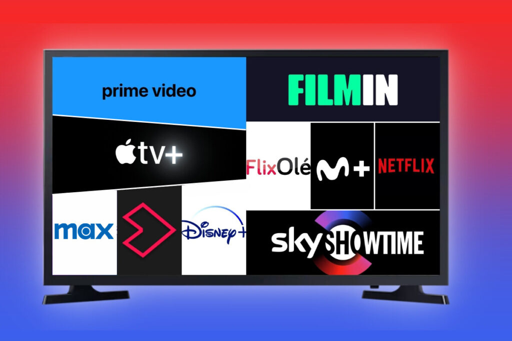 Comparativa visual de plataformas de streaming como Netflix, Prime Video y Disney+